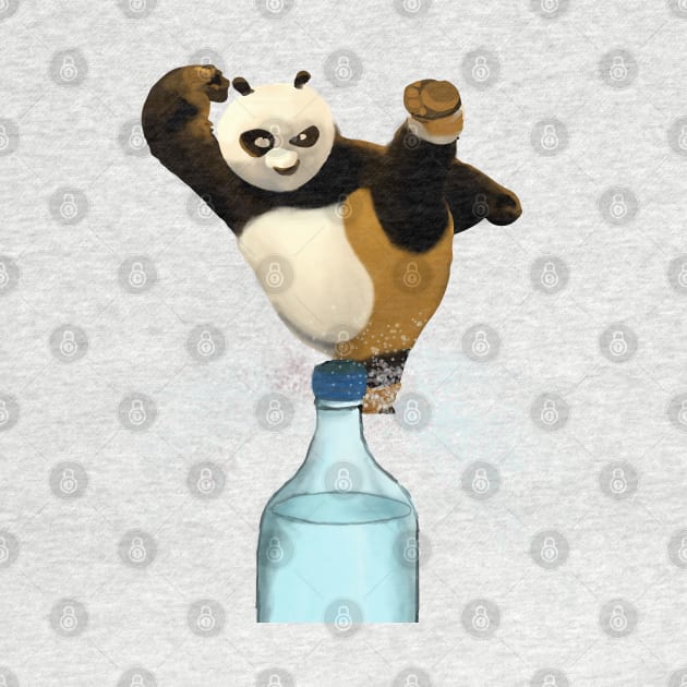 Bottle Cap Challenge Bottle Panda T-Shirt by yilanlibilal